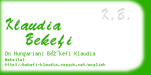 klaudia bekefi business card